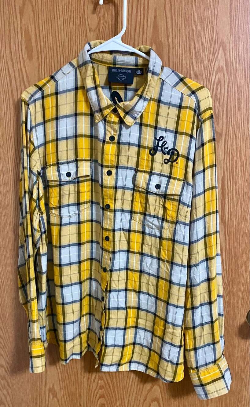 Harley-Davidson Classic Racer Plaid Shirt Size 2W Yellow